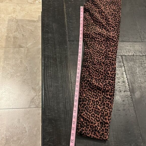 Loft Brown Corduroy Leopard Animal Print High Rise Waist Skinny Jeans Size 2​​​ - Picture 11 of 12